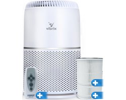 Vibrix Luchtreiniger Woonkamer - 50 m2 - 2X HEPA Filter - Ionisator - Luchtfilter - Air Purifier - Air Cleaner - Vortex20 - CADR 275m3/h