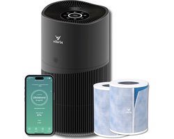 Vibrix Luchtreiniger Woonkamer - 70 m2 - 2X HEPA Filter - Ionisator - Luchtfilter - Air Purifier - Air Cleaner - PureFlow70 Pro - CADR 468m3/h