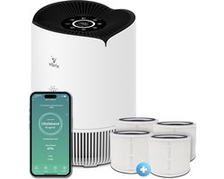 Vibrix PureFlow30 luchtreiniger + 3 extra filters - 30 m² - Automatische stand + 5-in-1 filtersysteem - Luchtkwaliteitsindicator - Ionisator - Luchtfilter - Air purifier met HEPA-filter