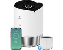 Vibrix PureFlow30 luchtreiniger - 30 m² - Automatische stand + 5-in-1 filtersysteem - Luchtkwaliteitsindicator - Ionisator - Luchtfilter - Air purifier met HEPA-filter