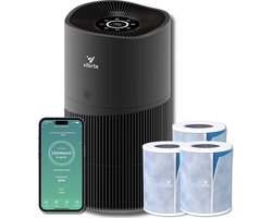 Vibrix PureFlow70 Pro luchtreiniger + 2 extra filter - 70 m² - Automatische stand + 6-in-1 filtersysteem - Luchtkwaliteitsindicator - Ionisator - Luchtfilter - Air purifier met HEPA-filter