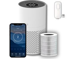 Vida Con Ventji® - Premium Luchtreiniger - Airpurifier - Luchtfilter - Air purifier - Met HEPA H13 Filter - 60m² - Luchtkwaliteitsindicator - Wifi Bediening - Stil & Energiezuinig - Gratis mini luchtreiniger cadeau