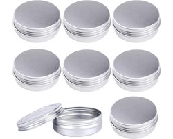 24 stuks lege aluminium potjes - 60 ml zilver crèmepotje met schroefdeksel - lippenbalsem lotion crème maskers mini-kaarsen - cosmetica zilver wit