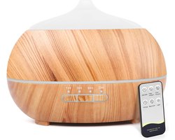 Aroma Diffuser en Luchtbevochtiger met Afstandsbediening 500 ml – Ultrasone Aromatherapie voor Grote Ruimtes