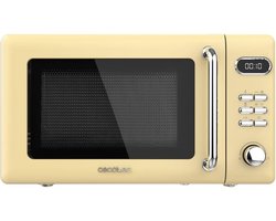 Cecotec Proclean 5110 Retro Yellow digitale magnetron met grill, 700 W, 5 standen, timer tot 60 minuten, 8 programma`s en ontdoo