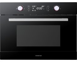 Inventum IMC6044GK - Inbouw combi-oven - Hetelucht - Magnetron - Grill - 44 liter - 45 cm hoog - Tot 230 graden - Zwart/RVS