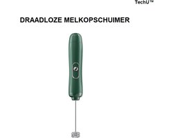 Draadloze Melkopschuimer – Mini Staafmixer RVS – Elektrische Melkopshuimer – Werkt op Batterijen – Melk Opklopper & Roeren & Klutser – Groen