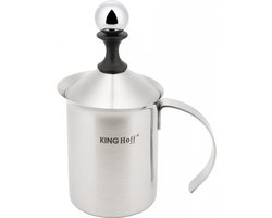 Kinghoff 3126 - Melkopschuimer Handmatig - RVS - 800 ml - Vaatwasserbestendig - Barista - Melkkan