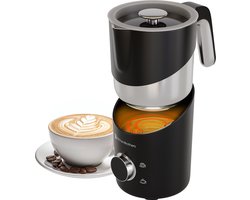 KitchenBrothers Elektrische Melkopschuimer - Vaatwasserbestendig - 4-in-1 - 400 ML - Voor 3 Cappuccino's - Zwart