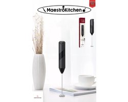 MaestroKitchen Elektrische Melkopschuimer voor Ultieme Melkschuim - Zwart - Melkopschuimer - Handmatige Melkopschuimer