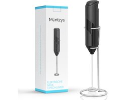 Montzys® Melkopschuimer met RVS Houder - Melkschuimer Elektrisch - Matcha Klopper - Electrisch - Handmatig - Melk Opschuimer