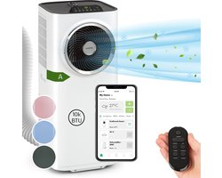 Klarstein -Kraftwerk Smart - Mobiele Airco Met Afvoerslang- 3-In-1 Airco- Ventilator- Luchtontvochtiger- Luchtreiniger & Nachtmodus- App-Bediening- Kleine & Draagbare Airco Voor Woning & Kantoor- 10000 Btu - Wit