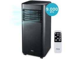 MOA Mobiele Airco - 9000 BTU - Airconditioning - Geschikt voor Ontvochtiging - Inclusief Wieltjes - incl. Raamafdichting Kit - Zwart - A010B