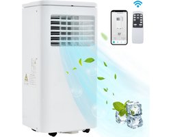 Mobiele airconditioner 9000 BTU/u, 2,5 kW. Luchtontvochtiger, met afzuigfunctie, afstandsbediening/APP-bediening/3 bedrijfsmodi/voor ruimtes tot 100 m³, 24-uurs timer. Energie-efficiëntieklasse A