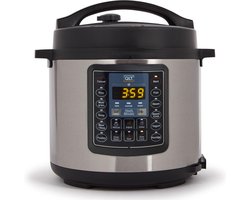 QLT Multicooker - Rijstkoker - 5.7L - Multicooker - Rice Cooker - Slowcooker - Zwart/ Zilver RVS 1000 watt -