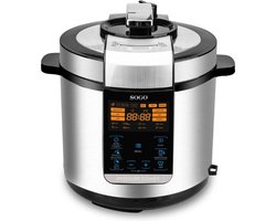 SOGO Multicooker - 17 Kookfuncties - 6 Liter - Snelkookpan, Slow Cooker, Rijstkoker, Stomer, Voedselverwarmer, Sauteren, Yoghurtmaker, Bakken