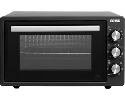 BREND BR-2210 Vrijstaande elektrische oven - 37 Liter - Mini oven - 1500W - met zelfreinigingsfunctie - 90 min. Timer - Incl. accessoires - tot 240 graden - Zwart