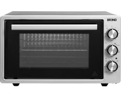 BREND BR-2210 Vrijstaande elektrische oven - 37 Liter - Mini oven - 1500W - met zelfreinigingsfunctie - 90 min. Timer - Incl. accessoires - tot 240 graden - RVS