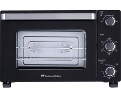 CONTINENTAL EDISON CEMF46B3 - Elektrische mini-oven 46L zwart - 1800W - Draaispit, Natuurlijke convectie