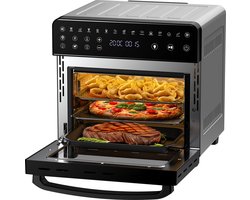 Iceagle Olievrije frituuroven 15L - 2200 W Airfryer XXL Dubbele weerstand, 13 programma's, 50-230℃, recepten