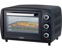 ICQN Vrijstaande Mini Oven - 15L - 1200W - Camping oven - Grillrooster - Zwart