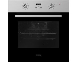 Inventum IOH6070RK - Inbouw oven - Hetelucht - Grill - 65 liter - 60 cm hoog - Tot 250 graden - RVS/Zwart