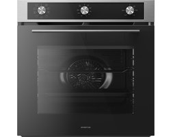 Inventum IOH6072RK - Inbouw oven - Hetelucht - Grill - 72 liter - 60 cm hoog - Tot 250 graden - Zwart/RVS