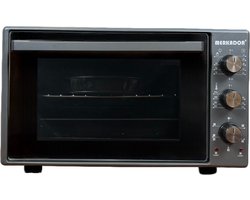 Merkador Vrijstaande Oven - 40 Liter - 1300 Watt - Hetelucht - Eenvoudig Te Reinigen Geëmailleerde Binnenruimte - Antraciet Mini Oven