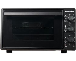 Merkador Vrijstaande Oven - 40 Liter - 1300 Watt - Hetelucht - Eenvoudig Te Reinigen Geëmailleerde Binnenruimte - Zwarte Mini Oven