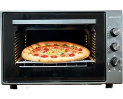 Merkador Vrijstaande Oven - 40 Liter - 1600 Watt - Hetelucht - Eenvoudig Te Reinigen Geëmailleerde Binnenruimte