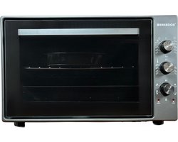 Merkador XL Vrijstaande Oven - 60 Liter - 1800 Watt - Hetelucht - Eenvoudig Te Reinigen Geëmailleerde Binnenruimte - Antraciet