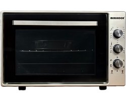 Merkador XL Vrijstaande Oven - 60 Liter - 1800 Watt - Hetelucht - Eenvoudig Te Reinigen Geëmailleerde Binnenruimte - Grijs