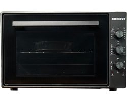 Merkador XL Vrijstaande Oven - 60 Liter - 1800 Watt - Hetelucht - Eenvoudig Te Reinigen Geëmailleerde Binnenruimte - Zwart