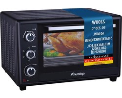 Minibakoven 60 liter XXL met convectie en draaispies - 2200 W, antraciet