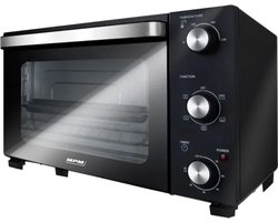 MPM Vrijstaande Elektrische Oven 28 Liter - Hete Lucht - Mini Oven - Timer - 230°C - 1500W - Zwart