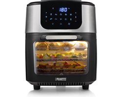 Princess Airfryer Oven DeLuxe 182075 - Heteluchtfriteuse - Extra groot 11 liter - PFAS vrij - 10 automatische programma's - RVS/Zwart