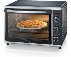 Severin TO 2058 - Oven - vrijstaand - hetelucht - incl. pizzasteen - zwart/zilver