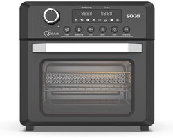 SOGO Airfryer en Oven met Accessoires - 18 liter - 8 kookprogramma's - Timer - 1500W - Zwart