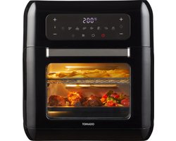 Tomado TAF1201B - Airfryer oven - Hetelucht friteuse - 12 liter - 8 programma's - 40 tot 210°C - 1500 watt - Zwart