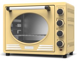 TurboTronic EV35 Elektrische vrijstaande retro oven - 35 Liter - Compact - Mini - Grillen, bakken en opwarmen - Hete lucht - Max. 230 graden - Timer - Draaispit - 1600W - Créme