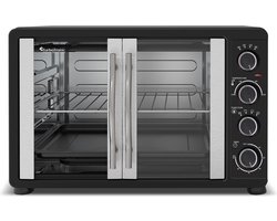 TurboTronic FEO45 Elektrische Oven - met Franse deuren - 45L - Zwart