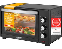 TZS First Austria Mini oven 35L - 1600W- Vrijstaande Heteluchtoven - max 230°C - Timer - Zwart