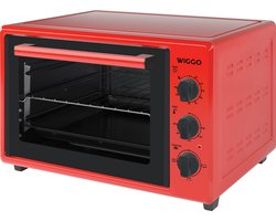 Wiggo WMO-E353(R) - Vrijstaande Mini Oven - Electrisch - 50 CM - 35 liter - 1800 W - 5 Jaar Garantie - Rood