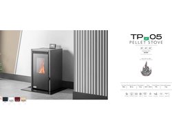 Pelletkachel Teba TP-05 Zwart 8KW