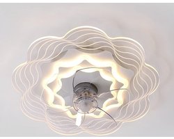 45W Moderne Plafondventilator Met LED-verlichting Nordic Dimbaar Plafondlichtventilator Met Afstandsbediening Dun Stil Onzichtbaar - Slaapkamer Woonkamer