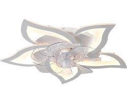 B.O.S. - Moderne Lotus Ventilator Lamp - Plafondlamp - Ventilatorlamp - Plafondventilator - Afstandsbediening - Slaapkamer - Woonkamer - 3 Kleuren - Dimbaar - Led Licht - App en Afstandbediening-3Wind Verstelbare Snelheid- Dimbare- Plafondlamp