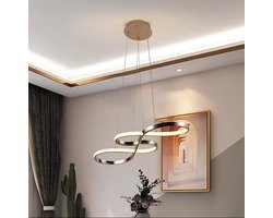 Chandelix - Luxe Hanglamp voor eetkamer - Smartlamp - Afstandsbediening en App - voor binnen - industriële - met 3 lichtpunten - eetkamer - slaapkamer - keuken - LED - Chroom Goud