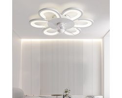 Chandelix - Plafond Ventilator Lamp - Smart Lamp - 50 CM - 6 Standen - Dimbaar - Bloem - Kroonluchter Ventilator - Chandelier Fan - Woonkamer Lamp - Ventilator Lampen - Eetkamer lamp - Slaapkamer lamp