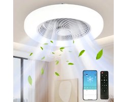 Dakta® Smart Plafond Ventilator | Afstandsbediening | Plafondventilator | Smart Lamp | Plafondventilator Met Verlichting | APP Bedienbaar | Ventilator | Wit | 3.5 KG