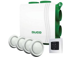 DucoBox alles-in-een pakket DucoBox Silent Connect 400 mÂ³/h + RFT zender + 4 ventielen - randaarde stekker